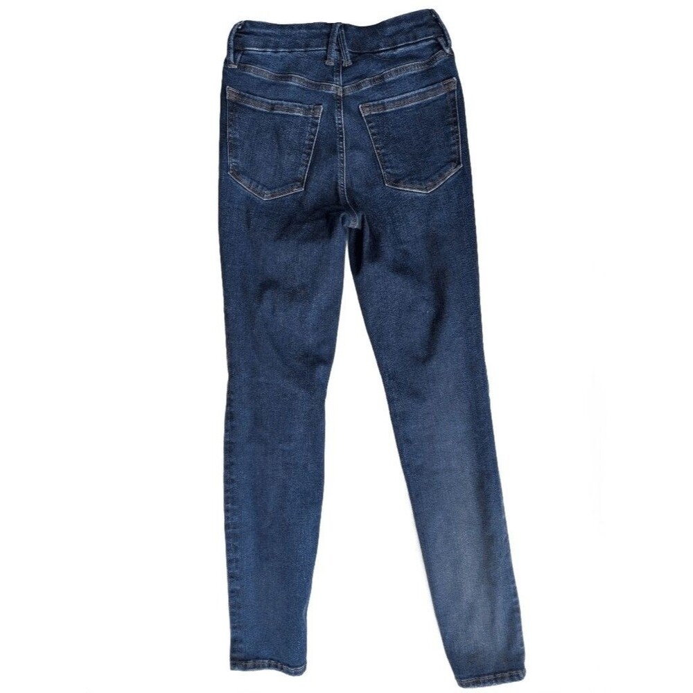 Good American Always Fits Skinny Jeans /4 Dark Indigo Sz 0 Legs Dark Indigo Blue
